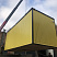 Дачный дом из блок-контейнера, желтый профлист
